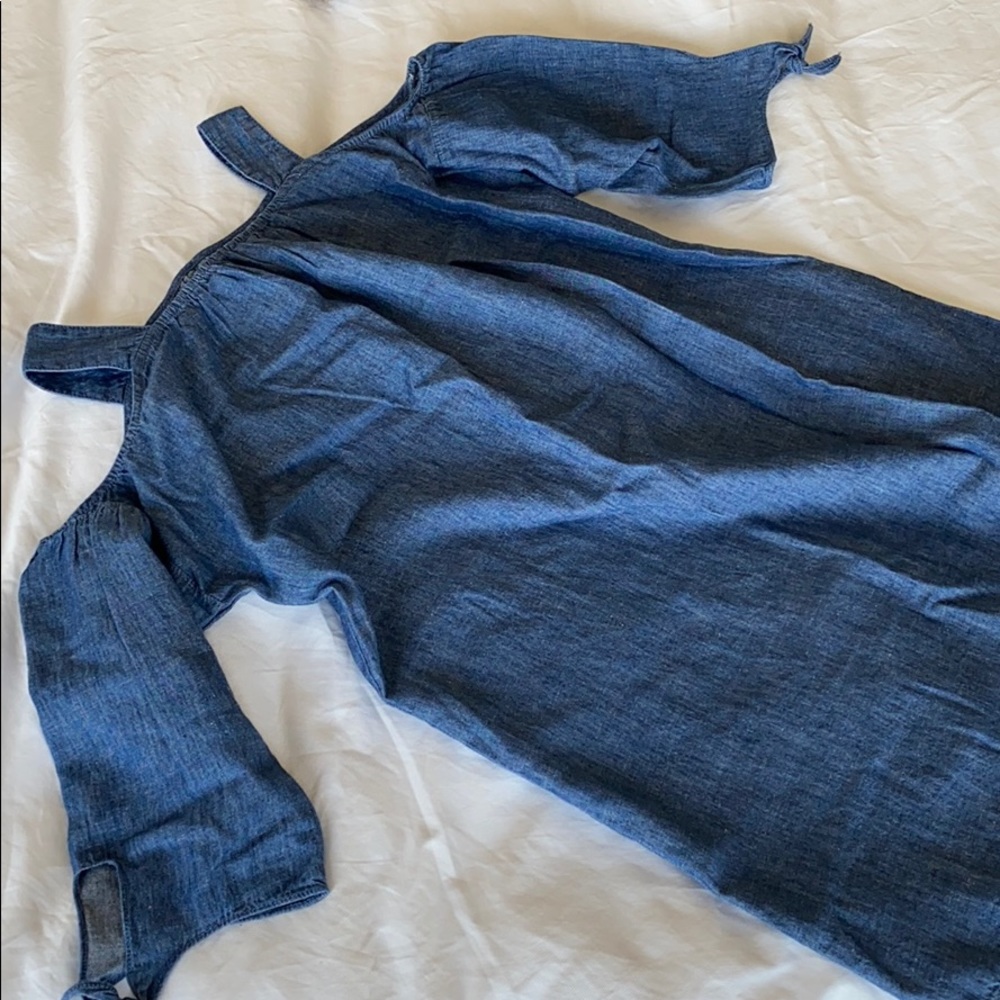 Madewell Cold-Shoulder Denim Top